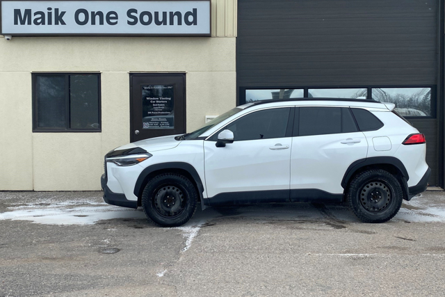 Toyota 2023 Corolla Cross with professional window tint in North Bay